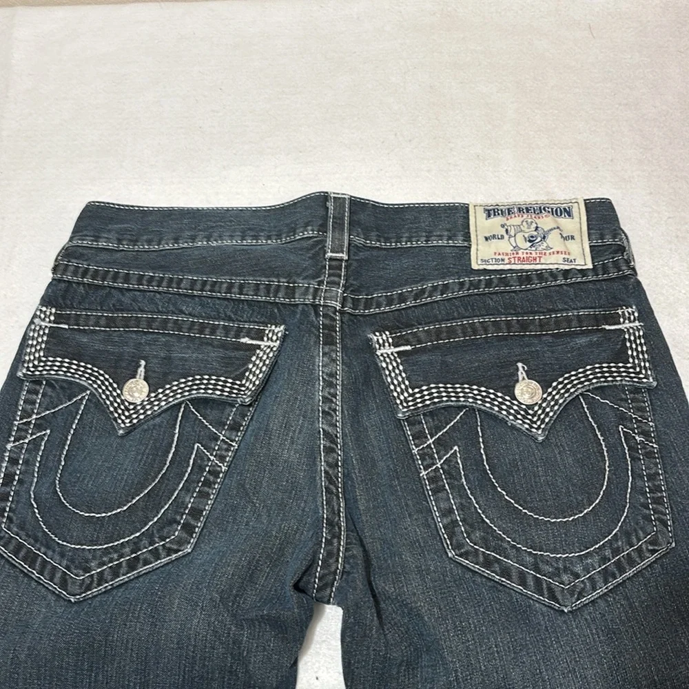 True Religion Classic Denim Straight Distressed Jeans style # MDE859Z05